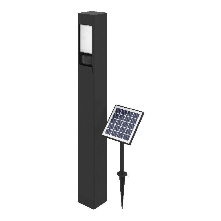 Proiector LED GOODHOME Davern, panou solar, senzor de miscare, 800lm, negru