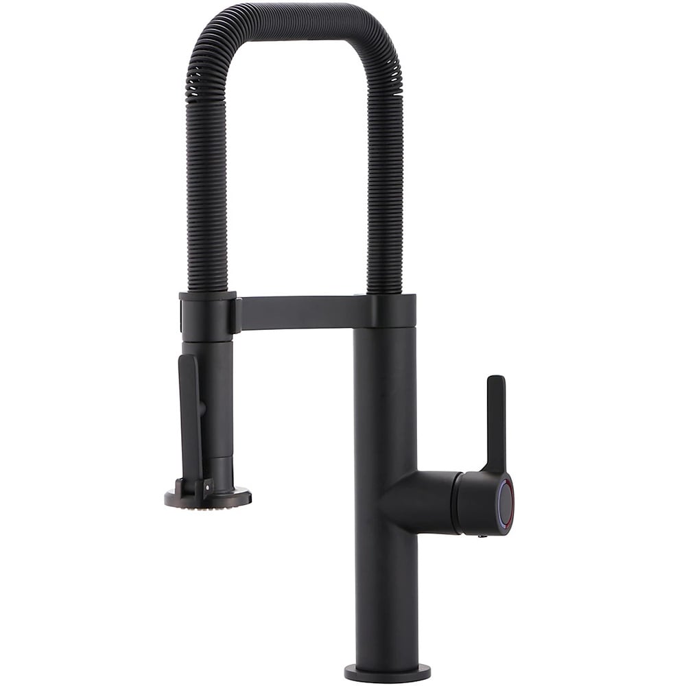 Baterie bucatarie GOODHOME Kamut, dus extractibil, alama, negru