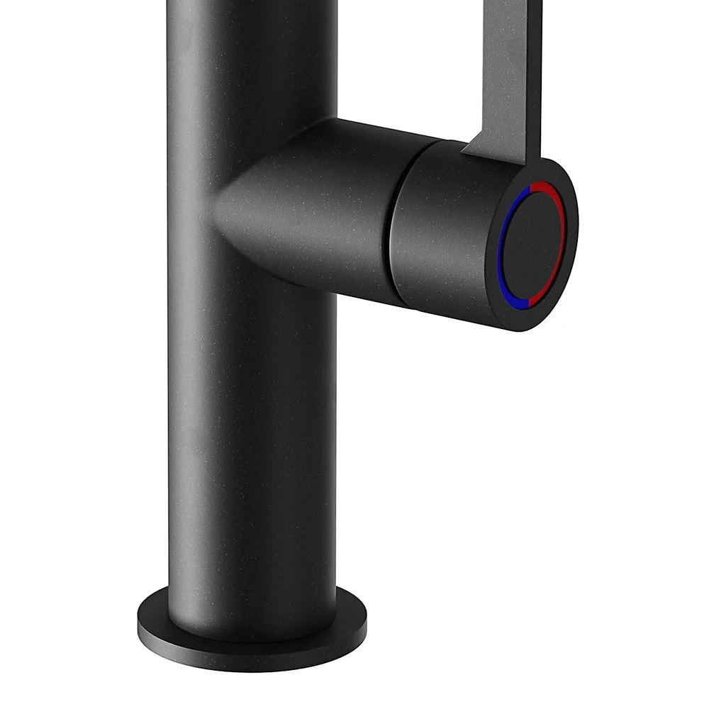 Baterie bucatarie GOODHOME Kamut, dus extractibil, alama, negru