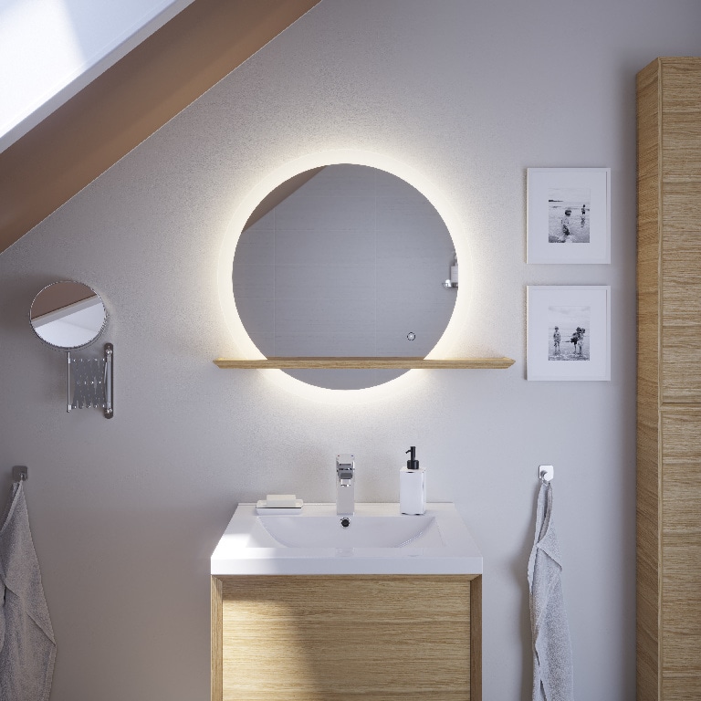 Oglinda baie, rotunda, cu LED, 70 cm  GoodHome Avela