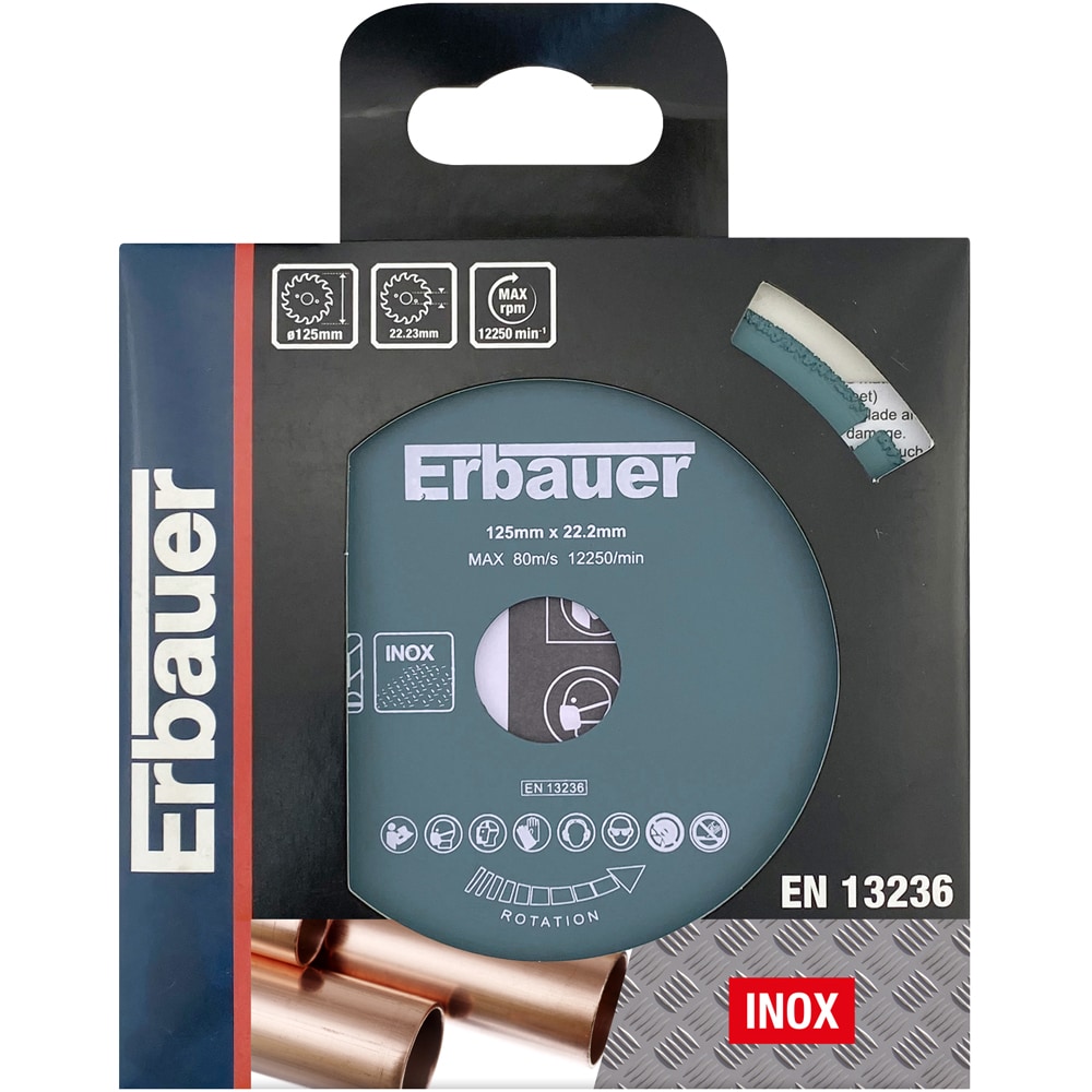 Disc polizor ERBAUER, metal, 125x22.23mm