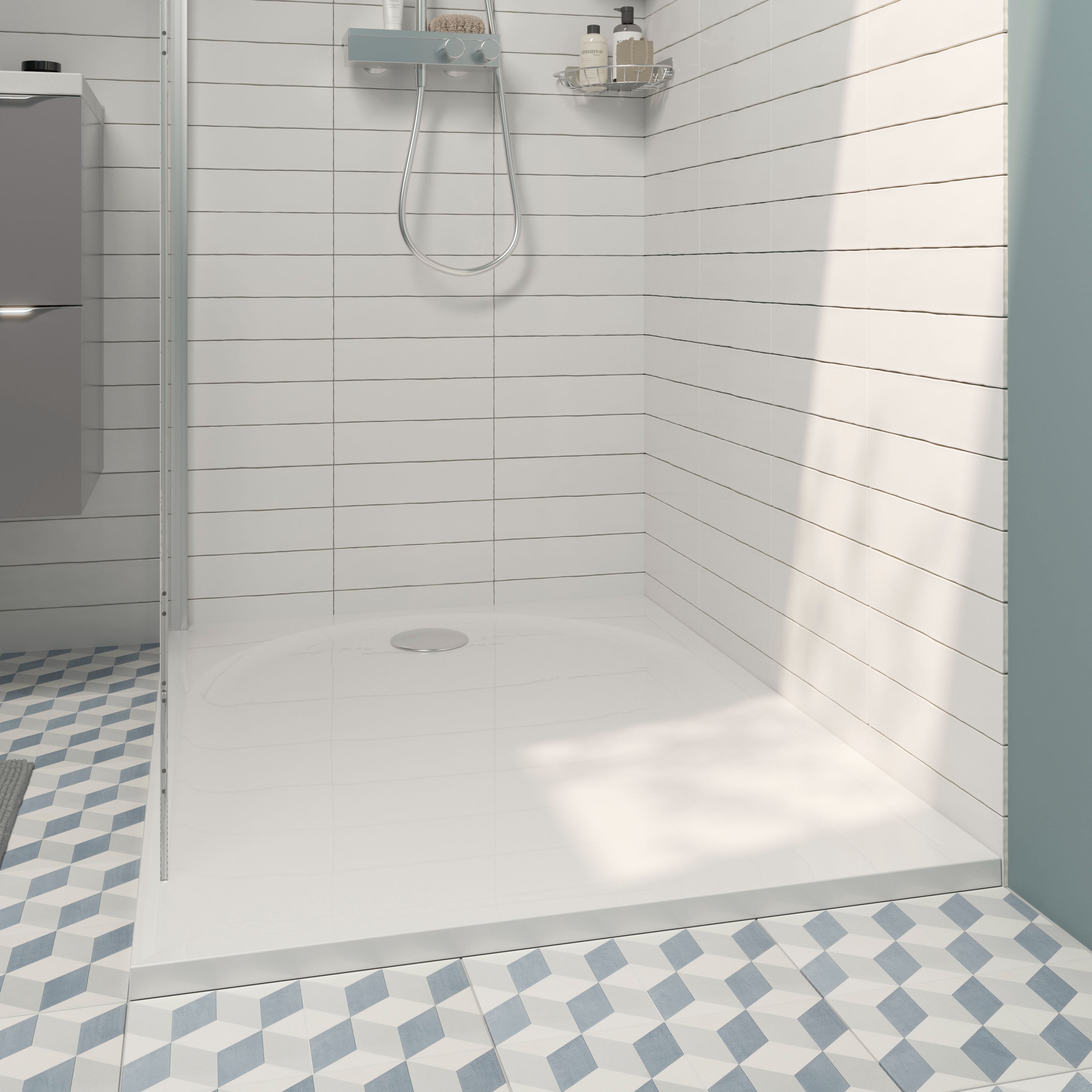 Cadita dus GoodHome Cavally, dreptunghiulara, compozit, 120 x 90 x 3 cm, alb