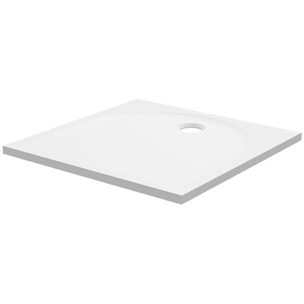 Cadita dus GOODHOME Cavally, patrata, compozit pe baza de rasina, 90 x 90 x 3 cm, alb