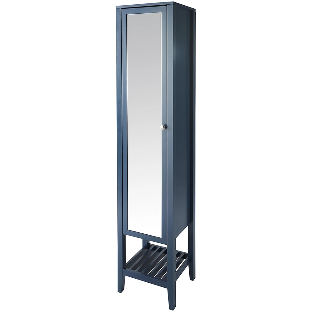 Dulap baie cu oglinda GOODHOME, 40.2 x 36.1 x 185 cm, albastru