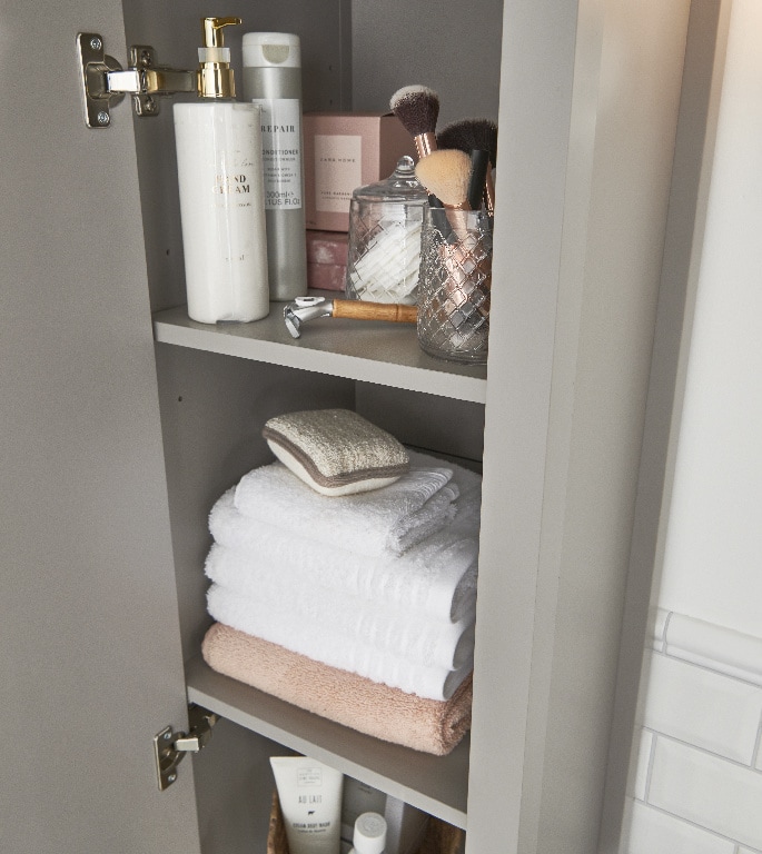 Coloana baie cu oglinda GoodHome Perma, 40 x 185 cm, gri