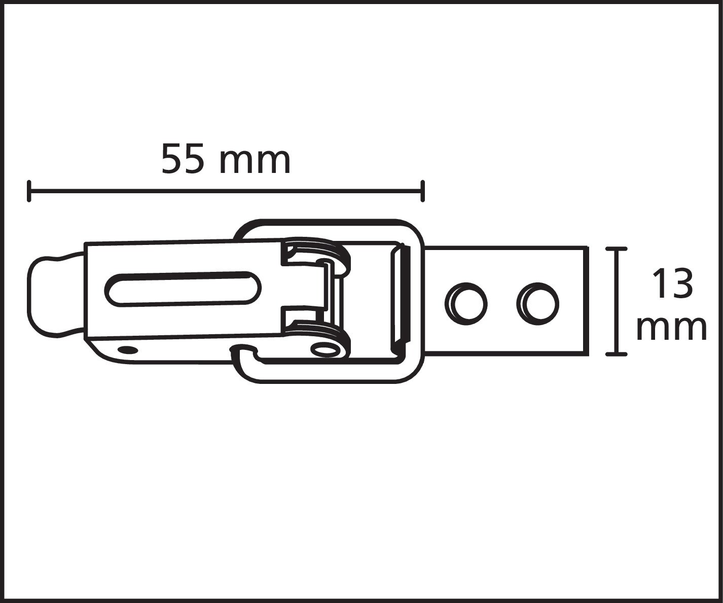 Inchizator cufar Suki, 55mm, argintiu
