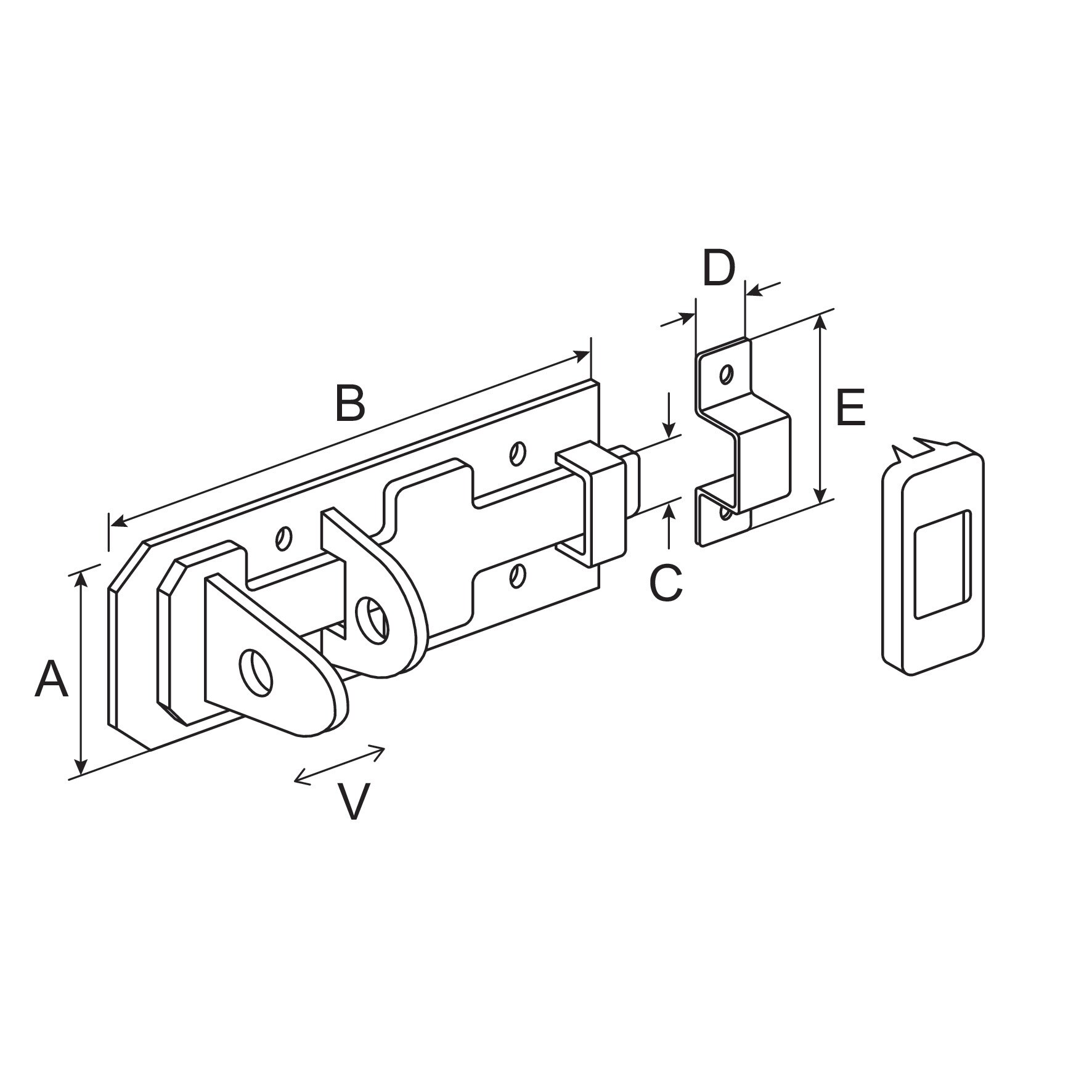 Zavor Drept Blocabil 80X35Mm