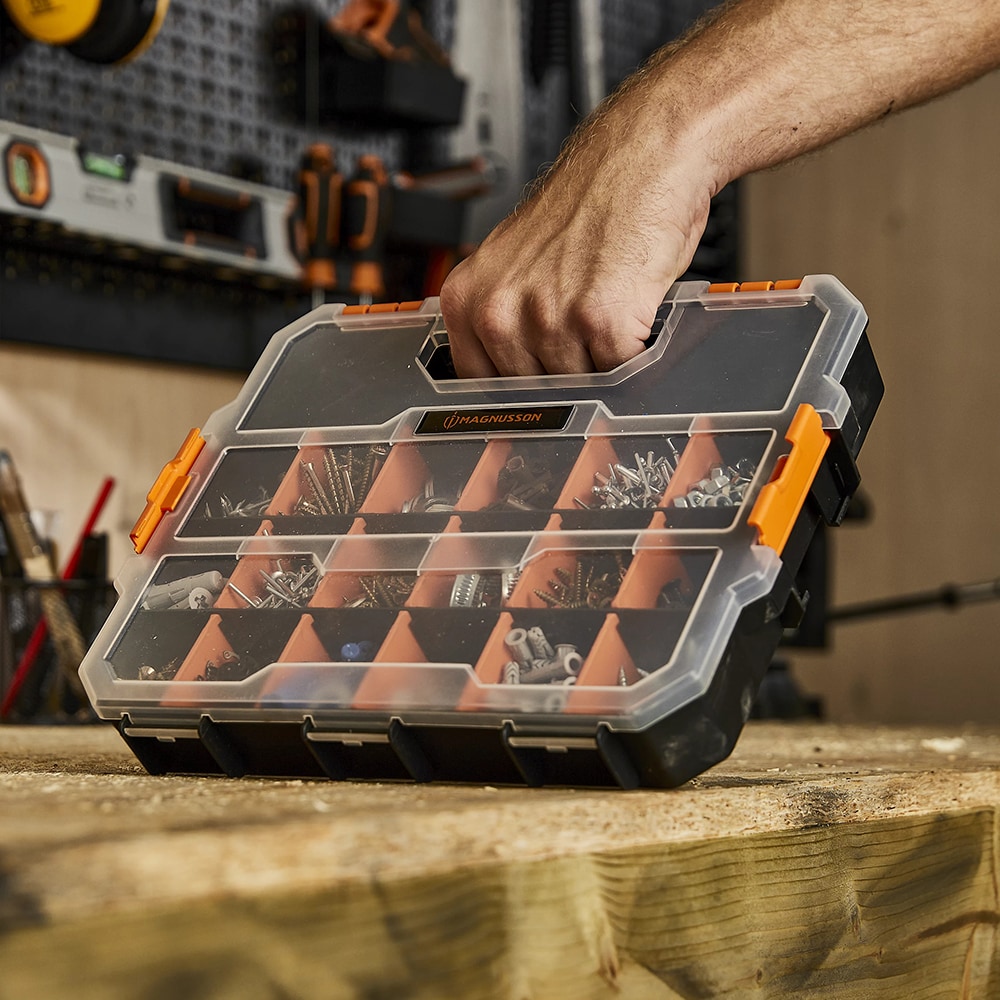 Organizator pentru unelte cu 18 compartimente MAGNUSSON, 31.5 x 25 x 5 cm, polipropilena, negru