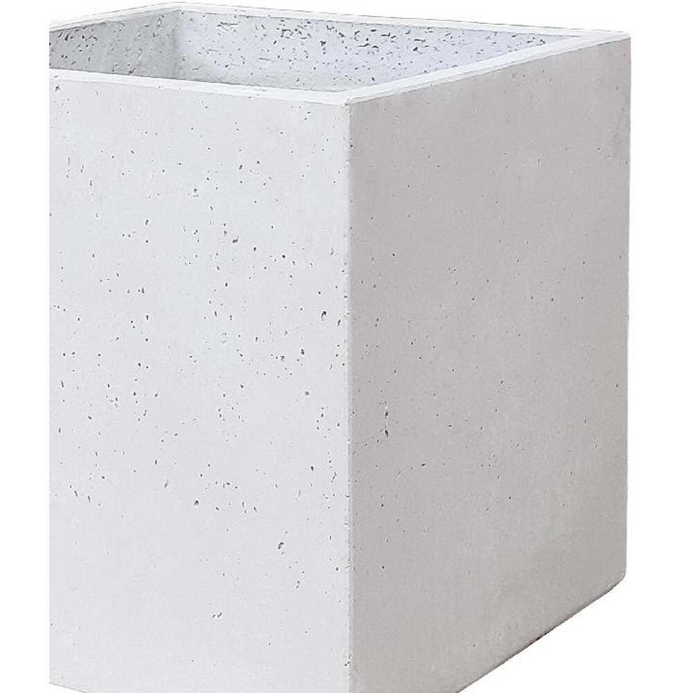 Ghiveci flori VERVE Nore, lut, 40 x 40 x 40 cm, gri deschis