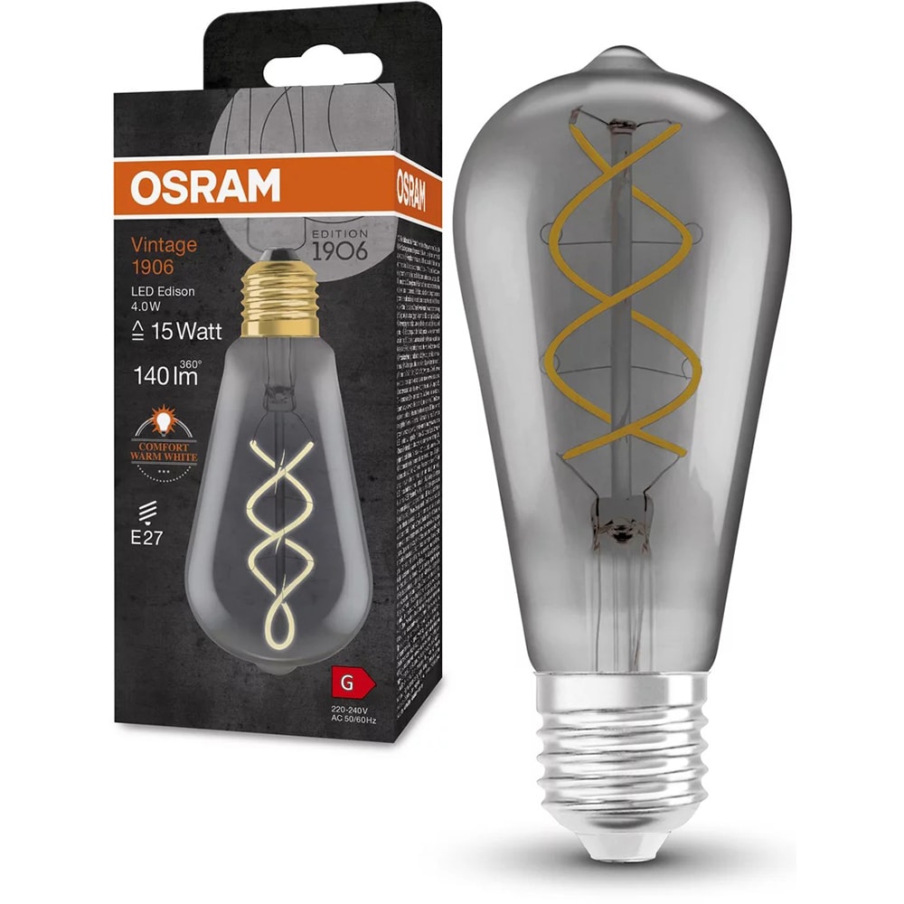 Bec Vintage LEDVANCE Edison, E27, 4W, 140lm, lumina calda