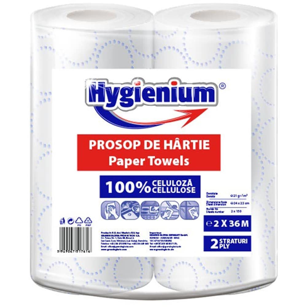 Prosoape de hartie HYGIENIUM, 2 straturi, 2 role