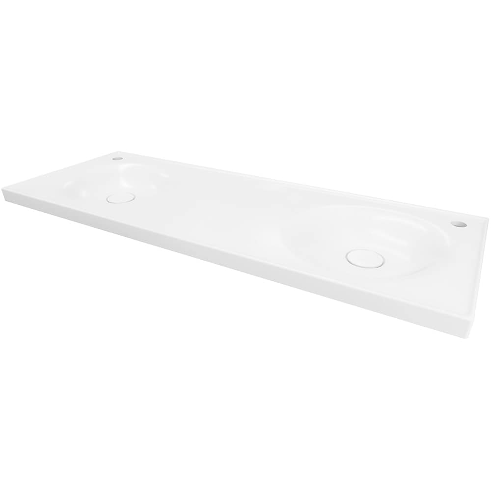 Lavoar dublu GOODHOME Kentia, 120.6 x 45.2 x 9.3 cm, ceramica, alb mat