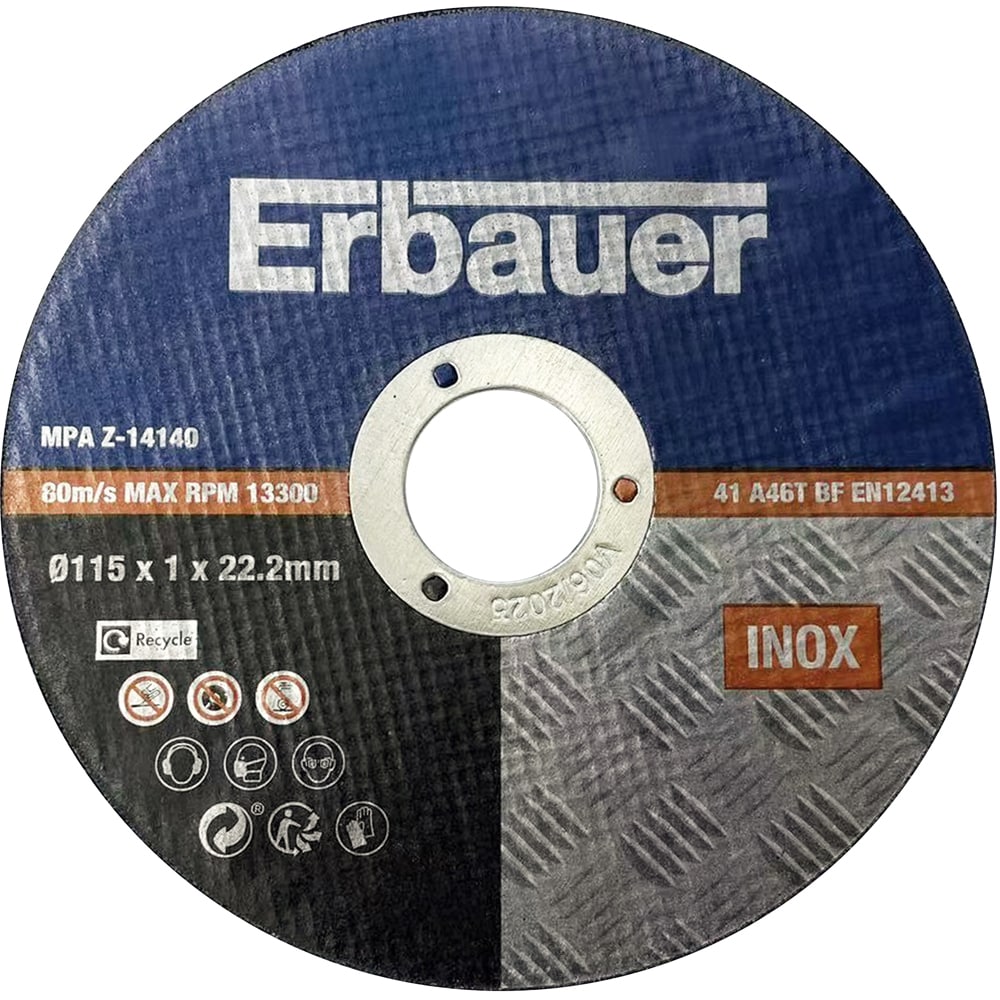 Disc polizor ERBAUER, metal, 115x22.2mm, 10 bucati
