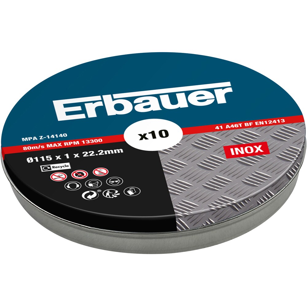 Disc polizor ERBAUER, metal, 115x22.2mm, 10 bucati