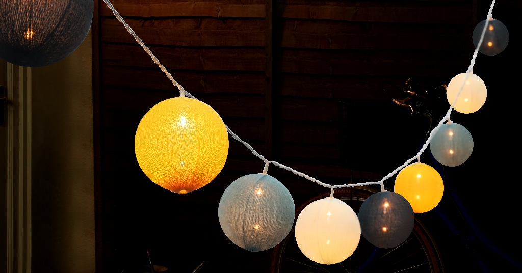 Ghirlanda LED Magliano, 20 becuri, IP44, multicolor