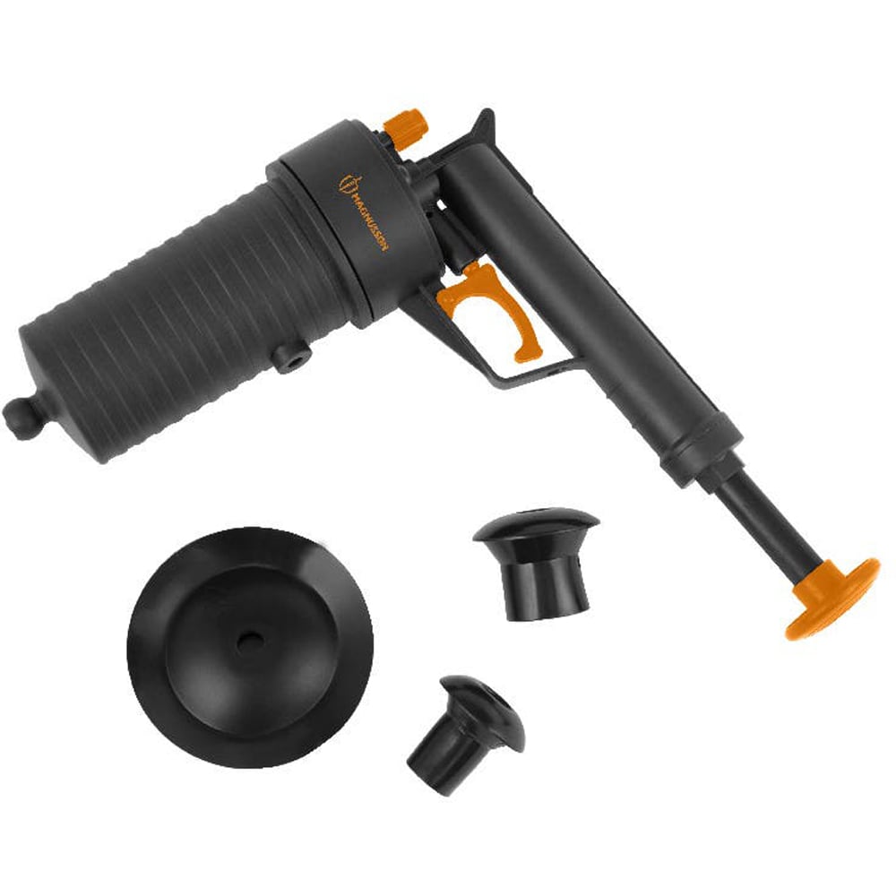 Pompa desfundat scurgeri MAGNUSSON, 3 adaptoare, plastic, negru