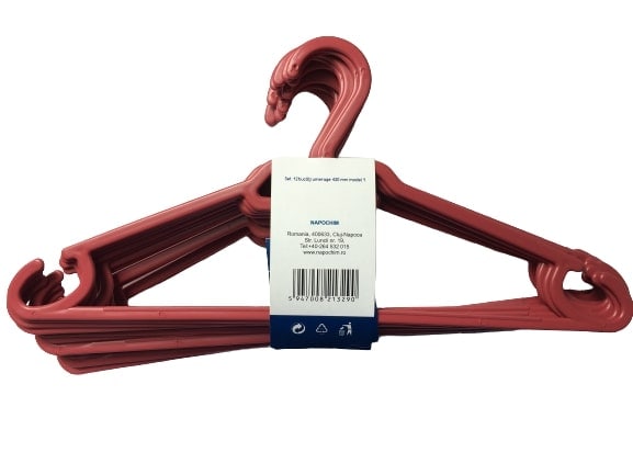 Set umerase Napochim N1, 12 buc, plastic, rosu