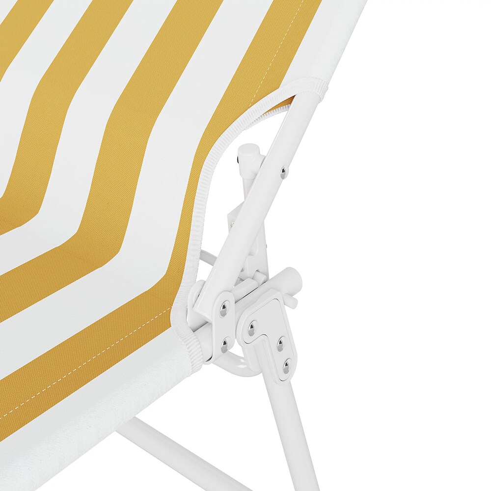 Sezlong gradina Curacao, otel, 183 x 57.5 x 79 cm, galben