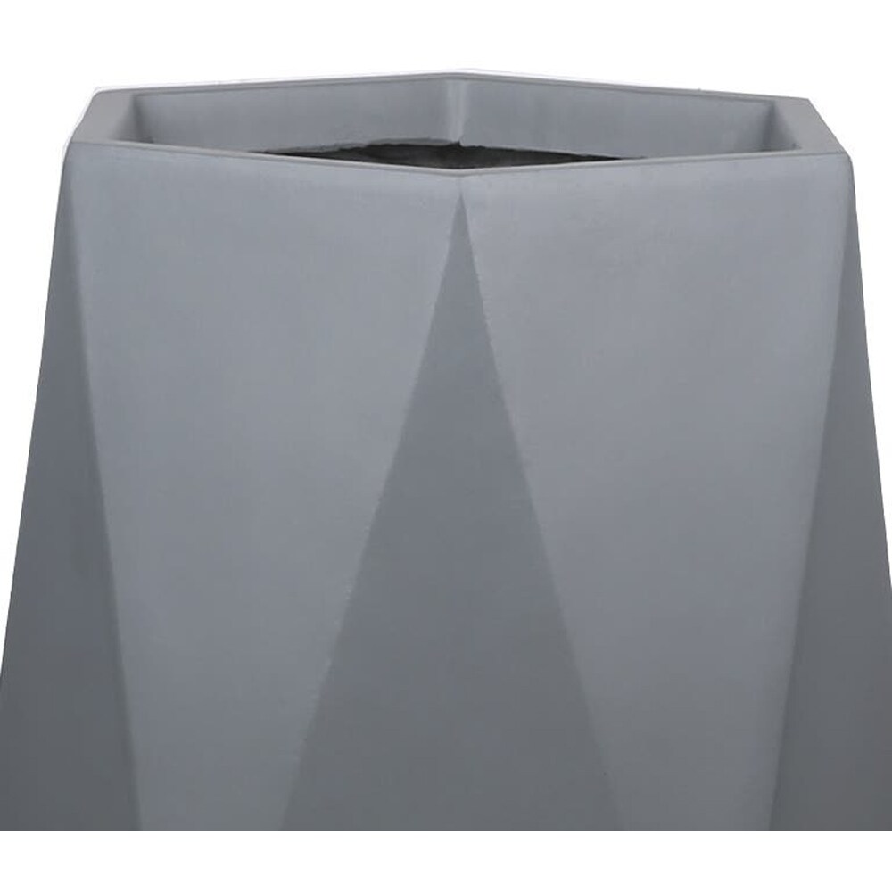 Ghiveci flori VERVE Gardon, lut, D 40.5 cm, gri inchis