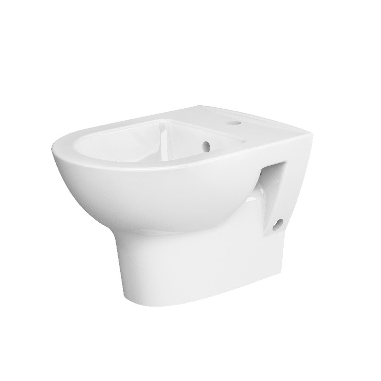 Bideu suspendat GoodHome Cavally, ceramica, 36 x 50 x 33.5 cm, alb
