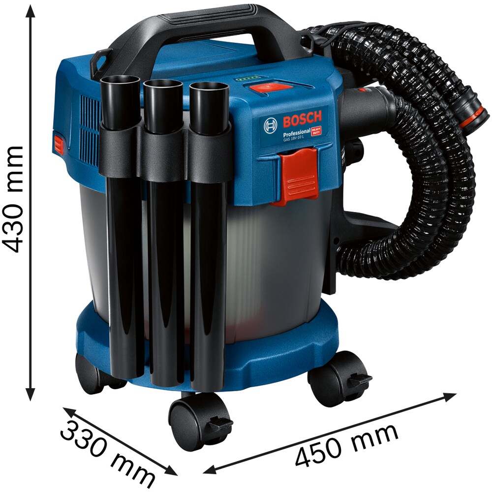 Aspirator umed/uscat BOSCH GAS 18V-10, 10l, 18V, albastru