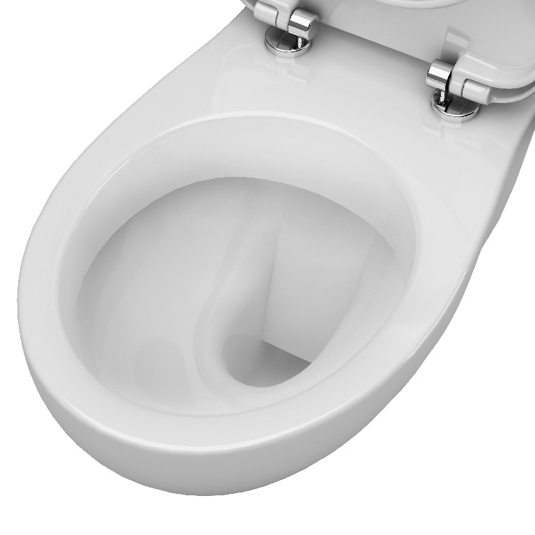 Vas WC, rotund, alb, portelan, diamentru 6,4 cm