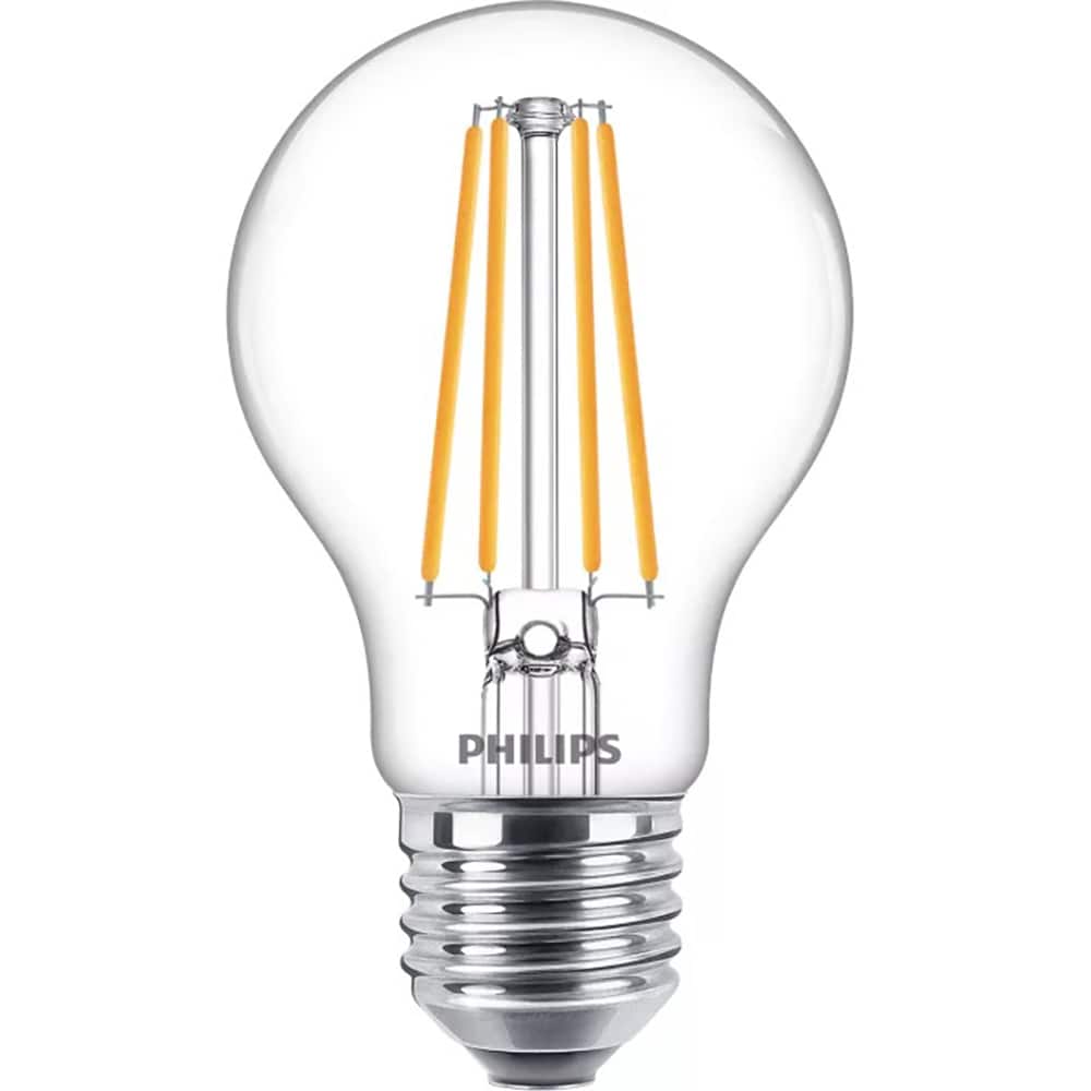 Bec filament PHILIPS Clear A60, E27, 8.5W, 1055lm, lumina calda