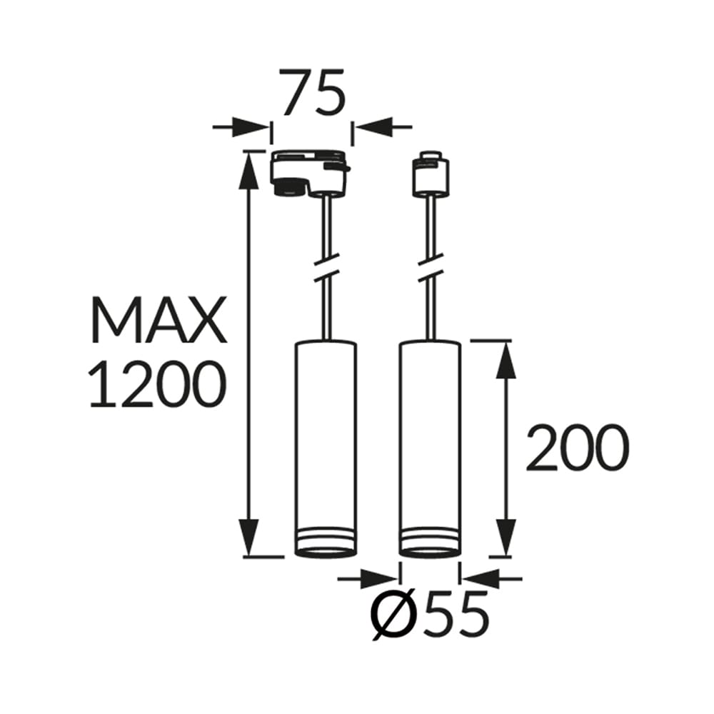 Pendul STRUHM Zula, GU10, 35W, IP20, negru