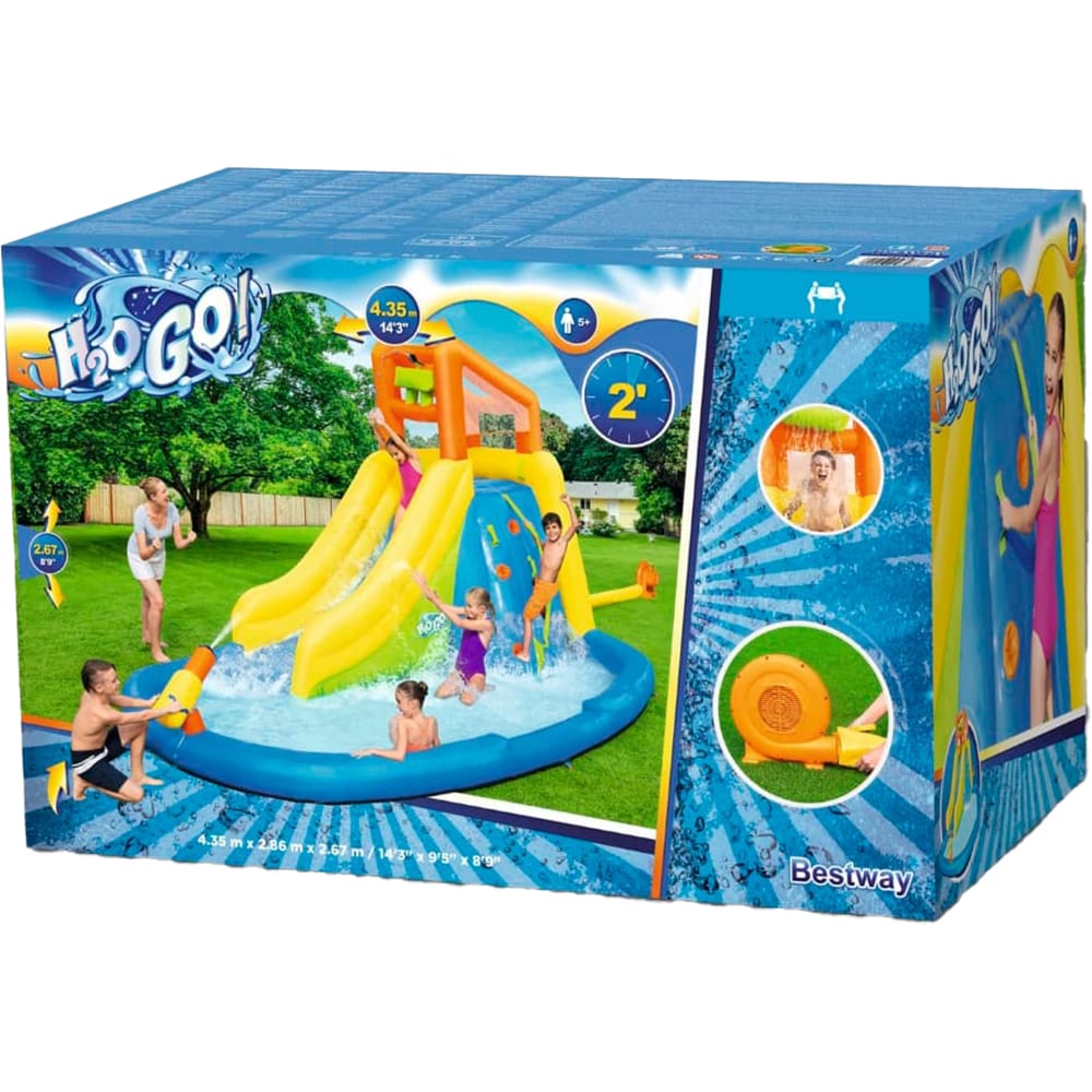Tobogan de apa Mount Splashmore Mega Waterpark BESTWAY, 435 x 286 x 267 cm, 1089 l, multicolor