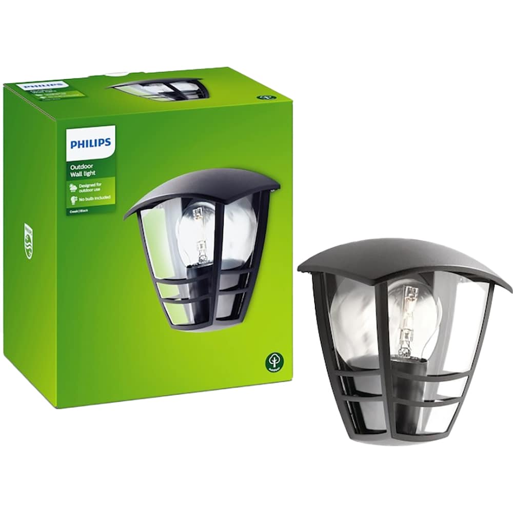 Aplica de exterior PHILIPS MyGarden Creek, 60W, IP44, negru