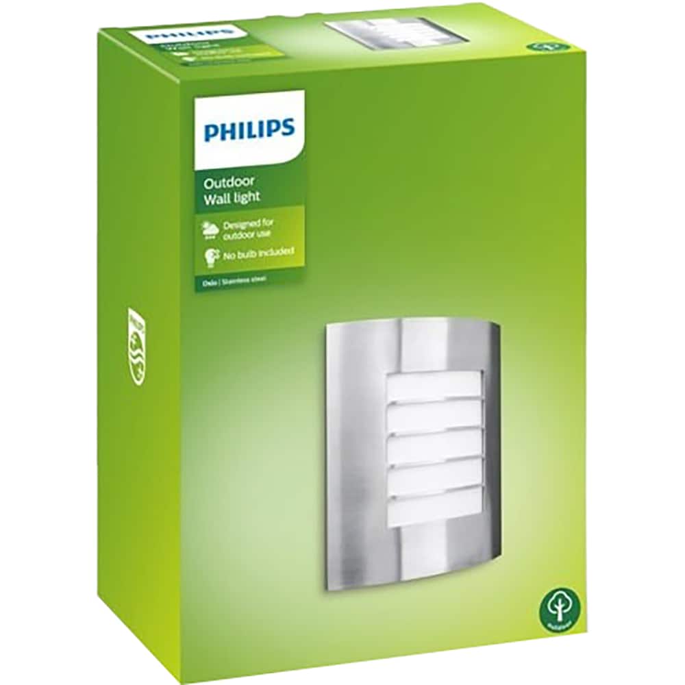 Lampa de perete PHILIPS, 60W, IP44, argintiu