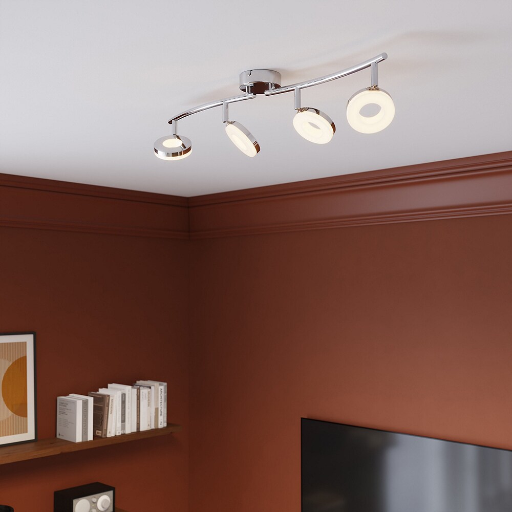 Spot LED integrat Muesis GOODHOME, 4 becuri, 16W, 1180 lm, 3000K, crom