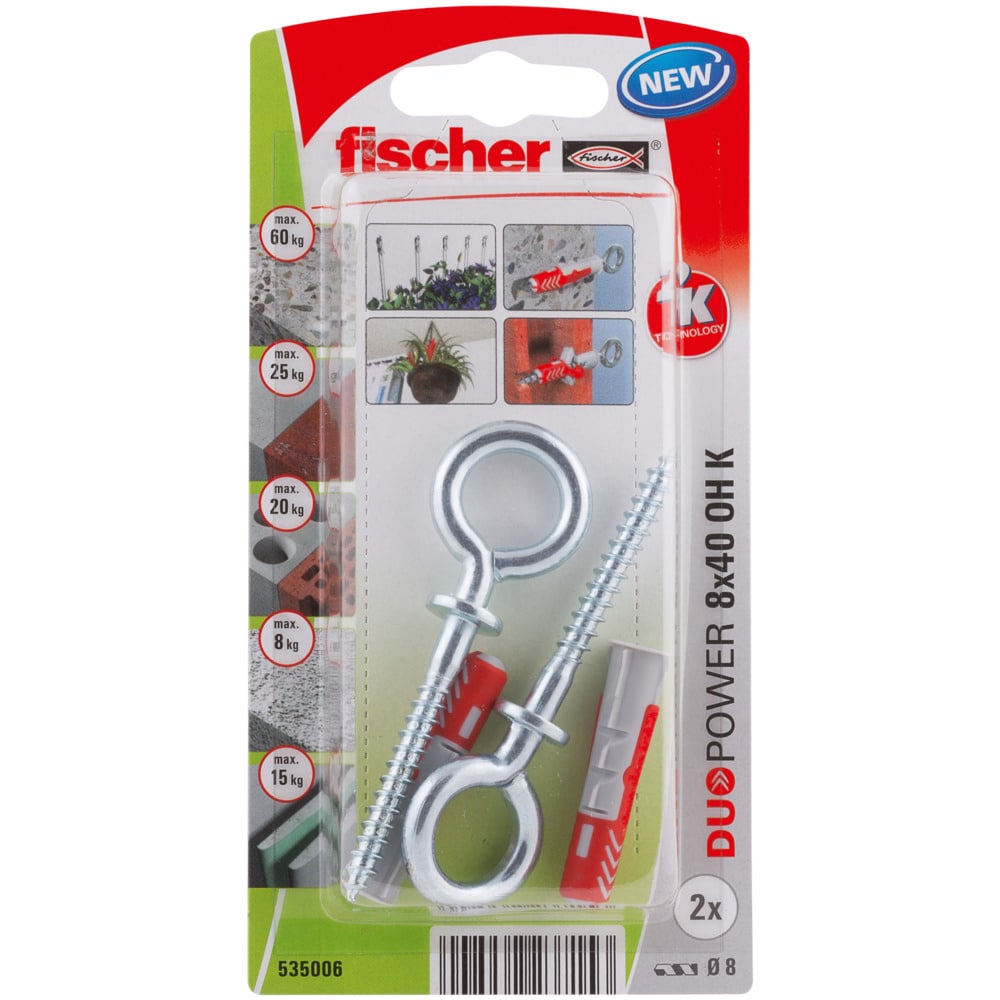 Set dibluri FISCHER DuoPower, 8 x 40mm, 2 bucati
