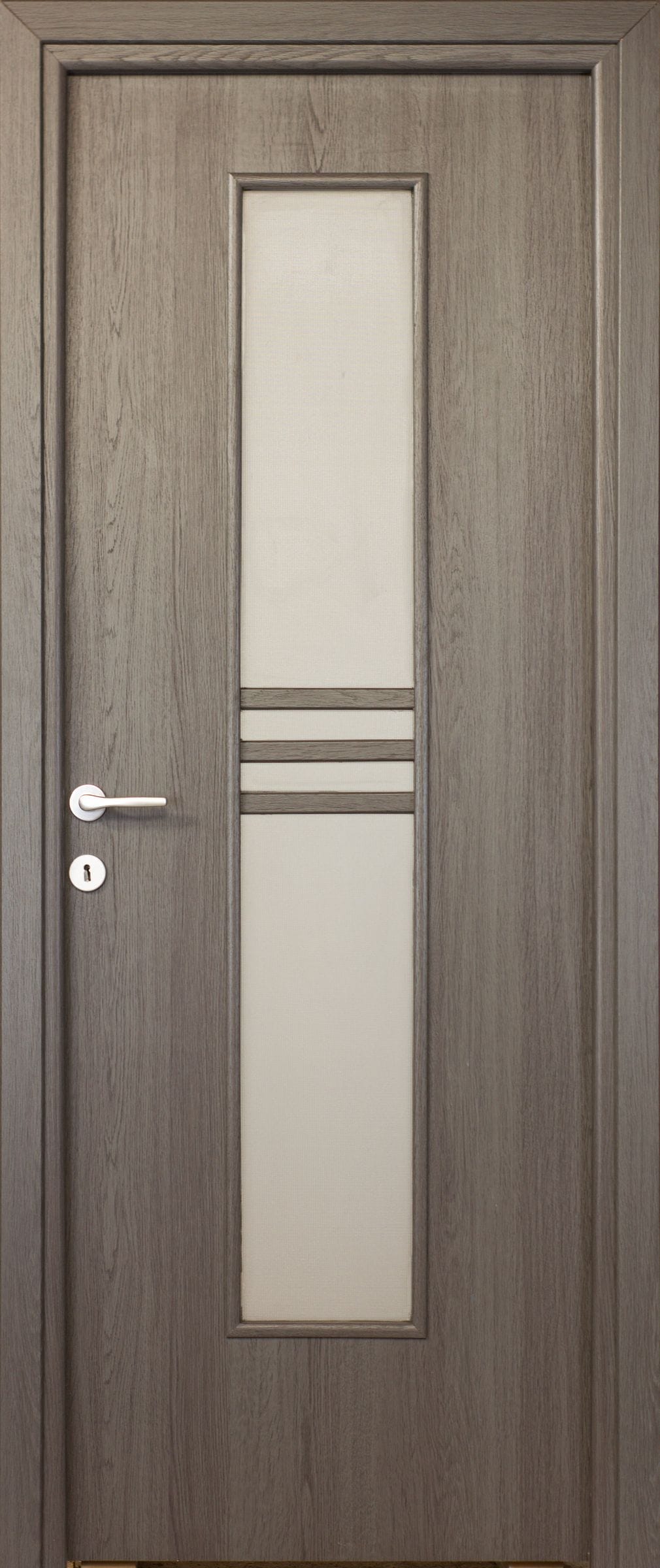 Usa interior Karpat, cu geam, reversibila, MDF, 88 x 203 cm, gri antracit
