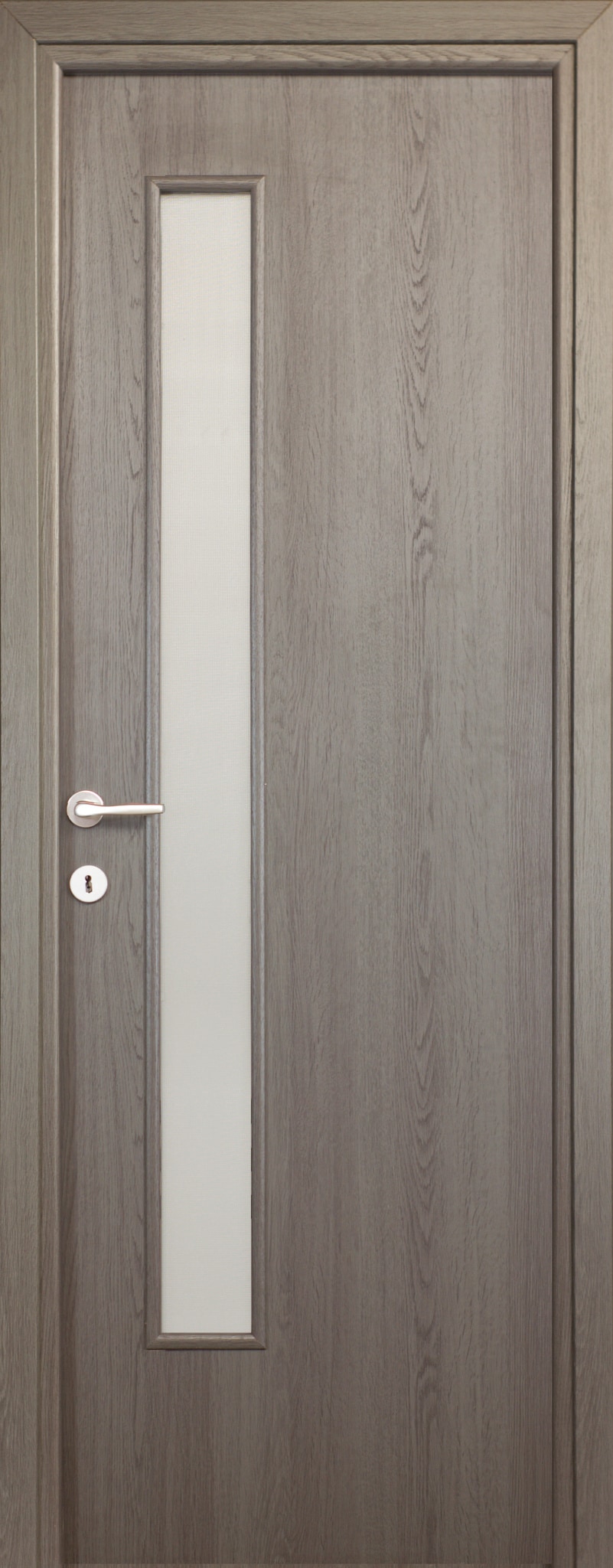 Usa interior Karpat, cu geam, reversibila, MDF, 68 x 203 cm, gri antracit