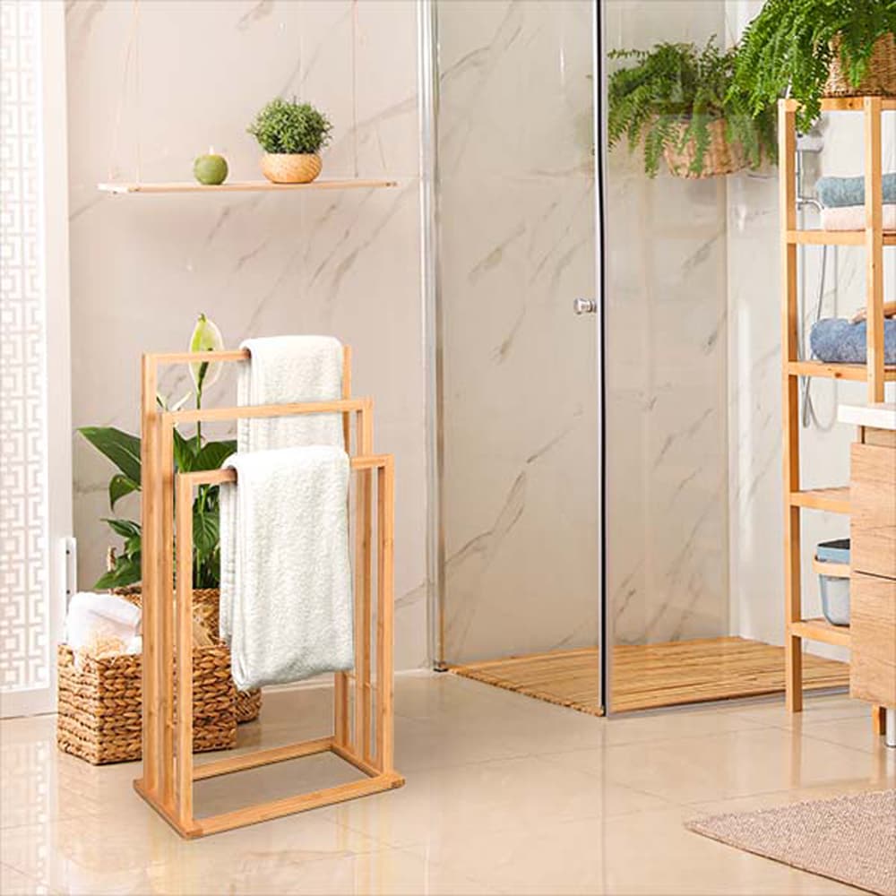 Suport prosop FRANDIS 196077, bambus, 42 cm, bej