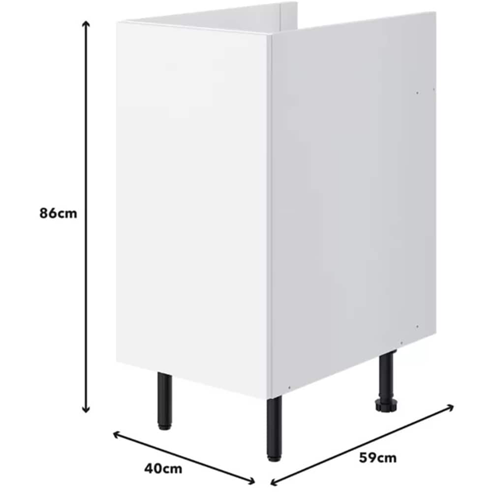 Corp inferior bucatarie Pragma, PAL, 40 x 59 x 86 cm, alb