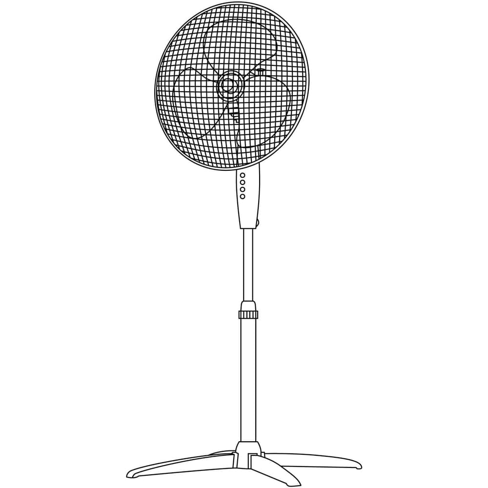 Ventilator cu picior, 3 trepte de viteza, 40W, alb