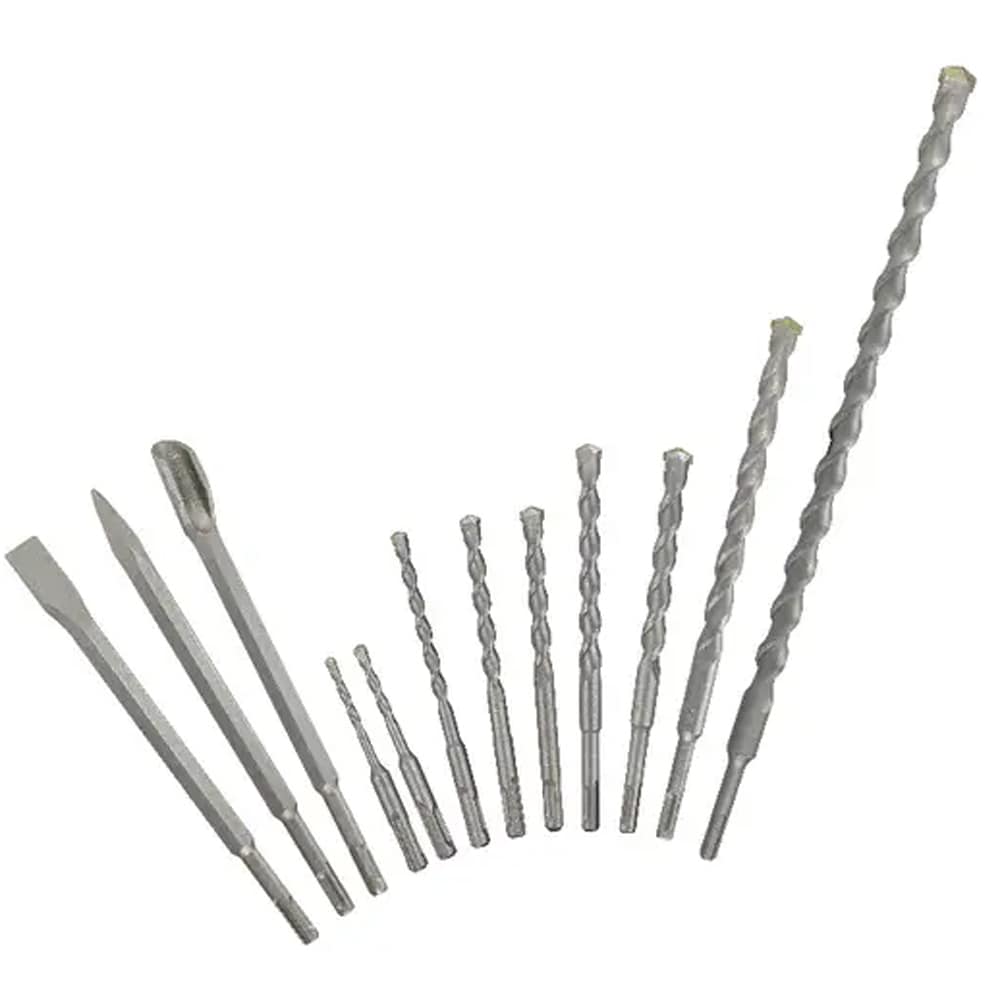 Trusa burghie si dalti zidarie SDS Plus MAC ALISTER, otel, 12buc, argintiu
