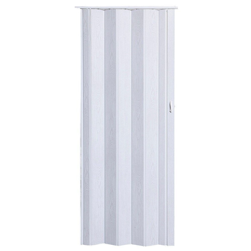 Usa interior Acordeon, fara geam, reversibila, PVC, 83 x 203 cm, stejar alb