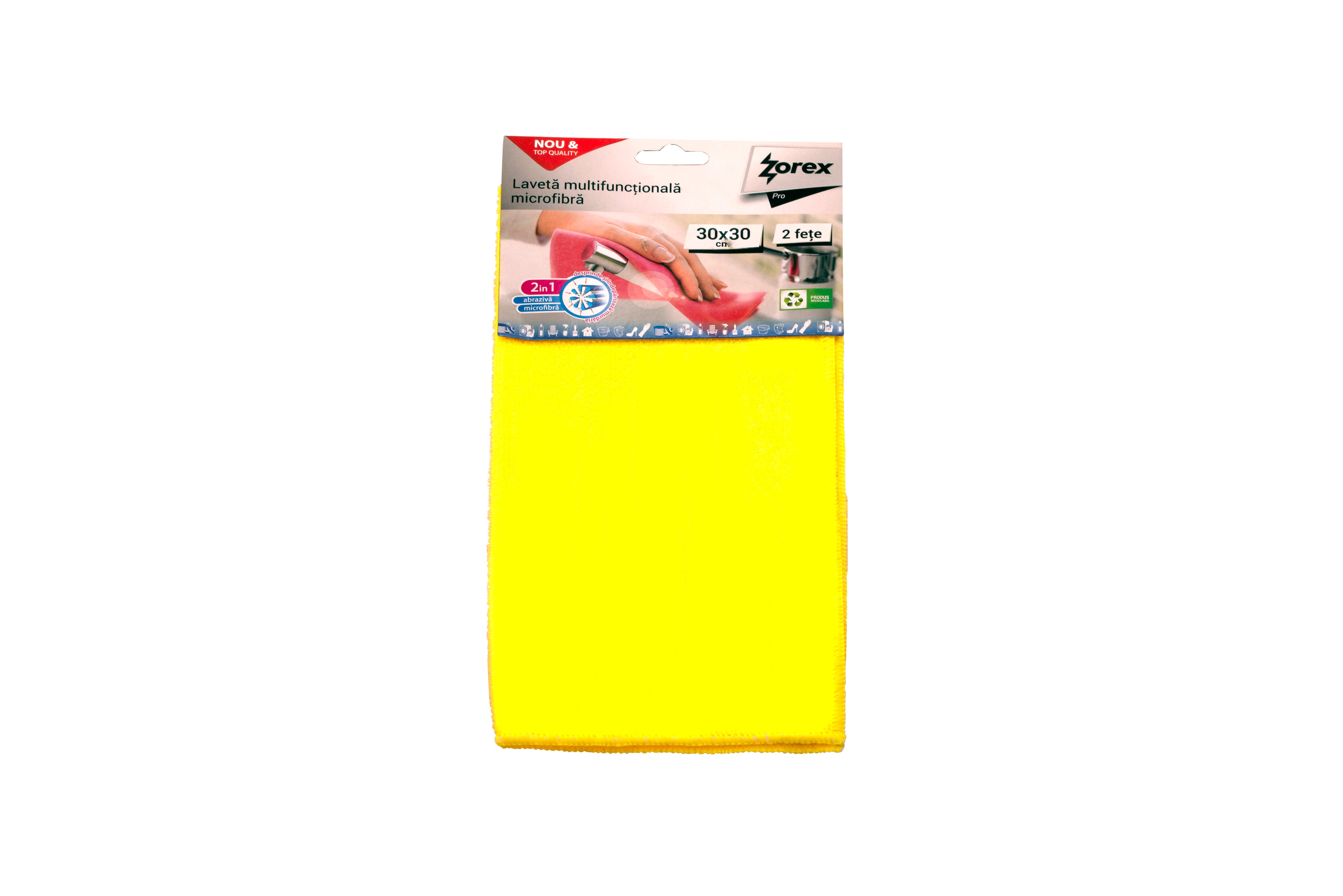 Laveta microfibra ZOREX Pro LMCOMBI, insertii abrazive, 40 x 40 cm