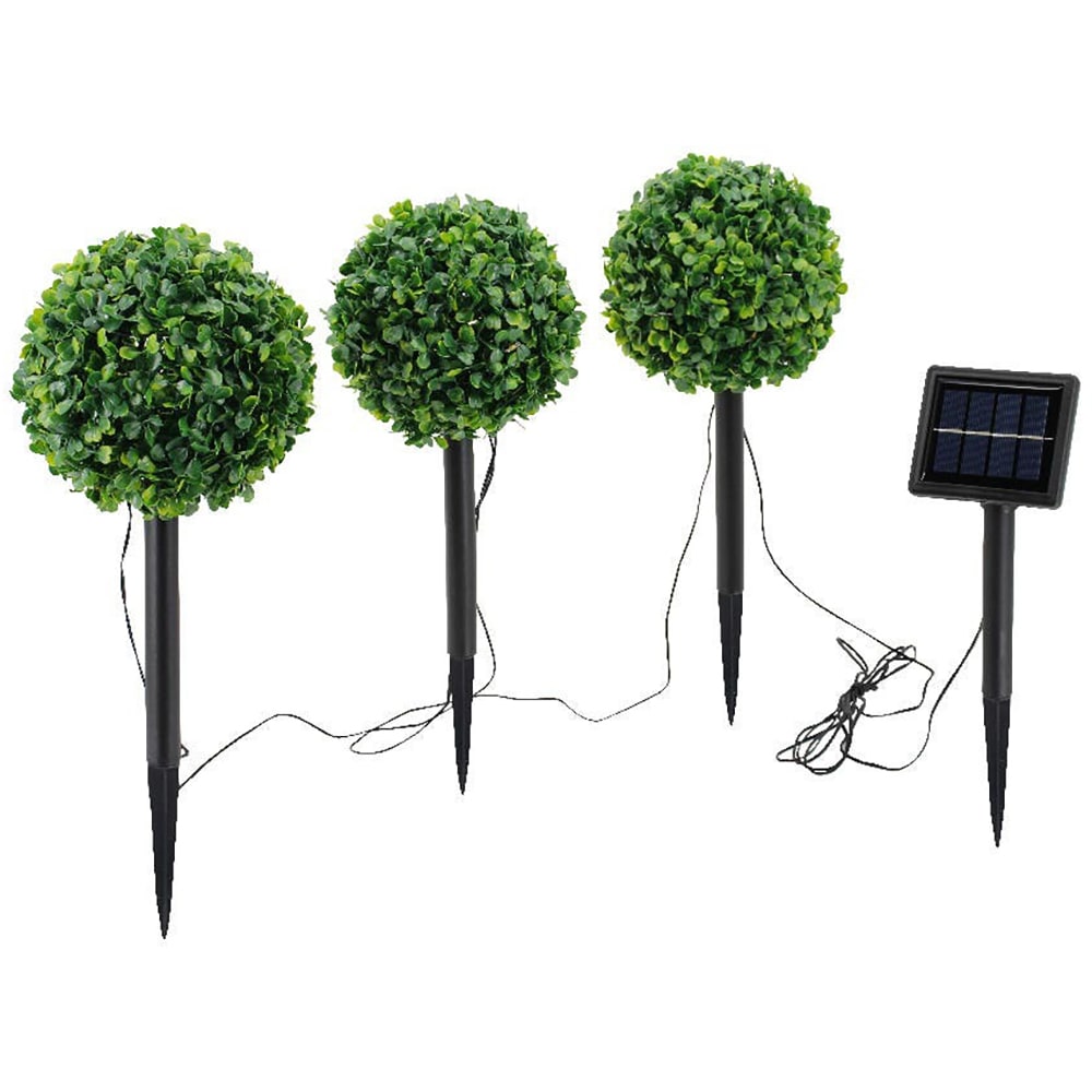 Set 3 lampi solare copac, 0.1 W, 10 lumeni, IP44, 2500K, verde