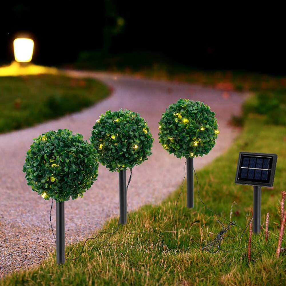 Set 3 lampi solare copac, 0.1 W, 10 lumeni, IP44, 2500K, verde
