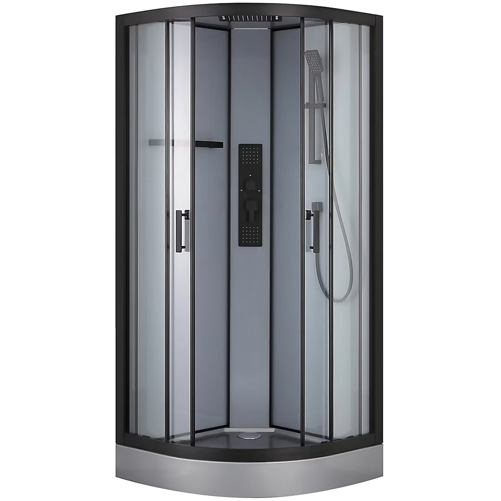 Cabina de dus cu hidromasaj GOODHOME Beloya, 90 x 90 x 220 cm, sticla securizata 6mm, profil negru