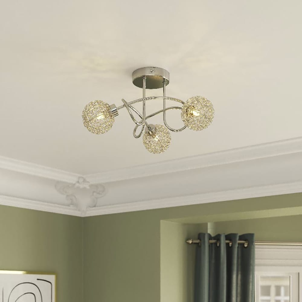 Lampa GOODHOME Caelus, 3 x G9, 40W, argintiu