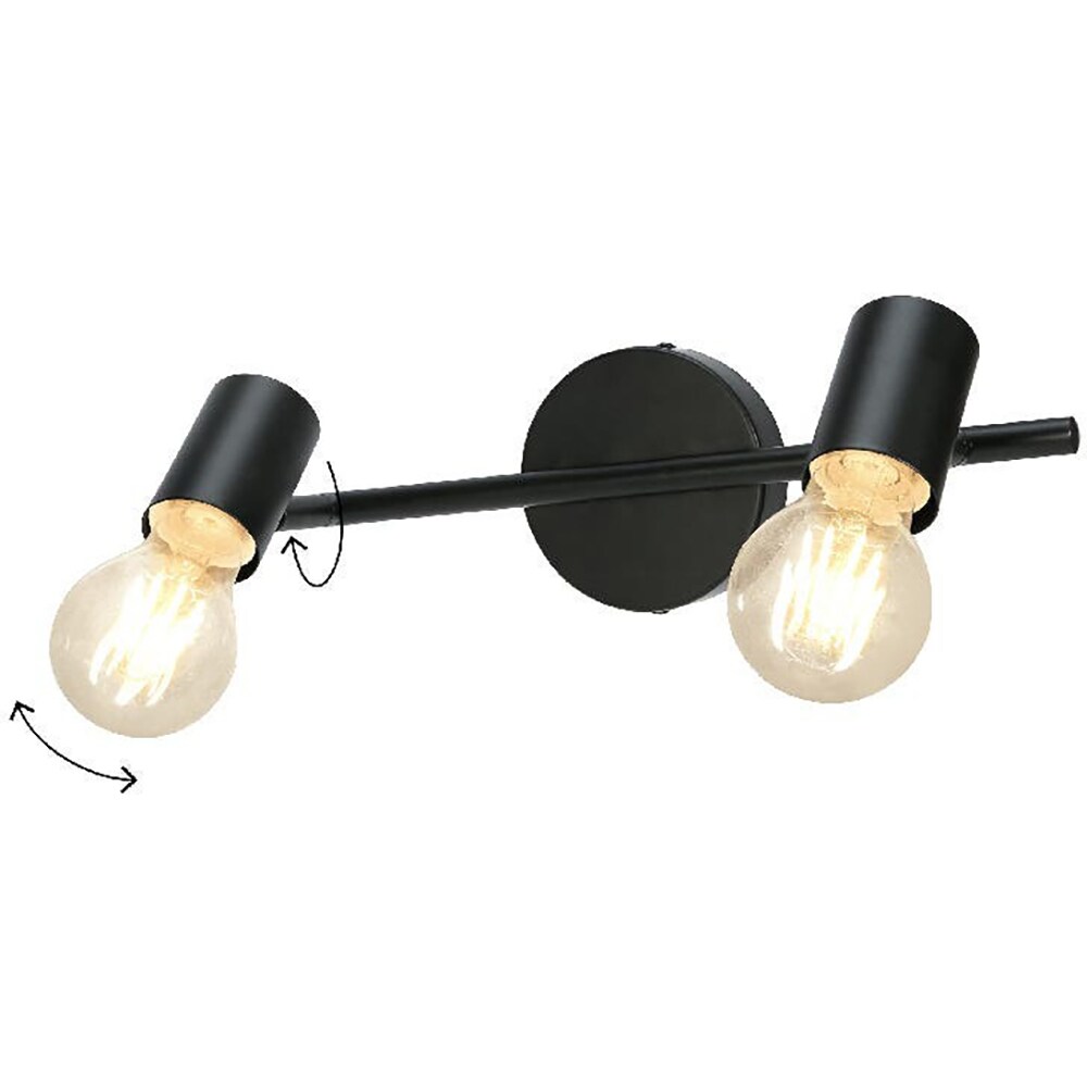 Spot dublu GOODHOME Ghlin Mblk, 8.6W, negru