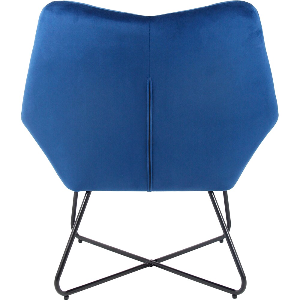 Fotoliu Turio, 86.5 x 80 x 75 cm, catifea, albastru