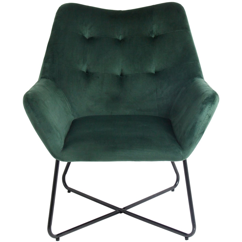 Fotoliu Turio, 86.5 x 80 x 75 cm, catifea, verde