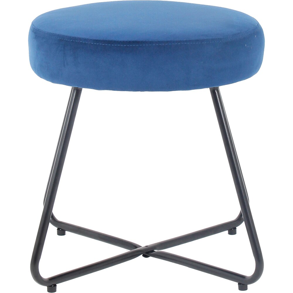 Taburet Turio, 40 x 48 cm, catifea, albastru