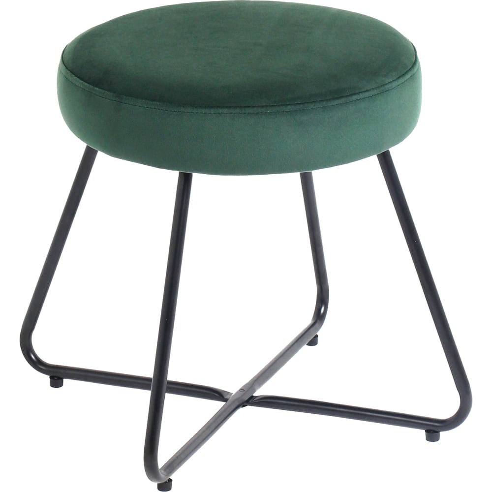 Taburet Turio, 40 x 48 cm, catifea, verde